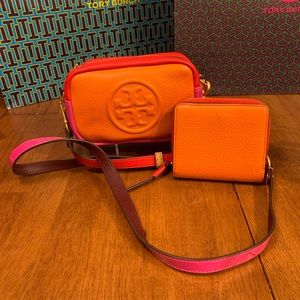 Tory Burch Perry Color Block Mini-Bag and matching wallet